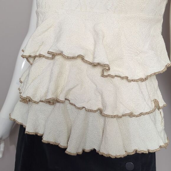 Cotton ruffle tank to made in Peru stretch knit - Picture 5 of 7